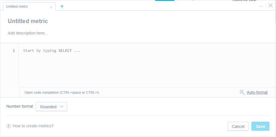 metric editor in ad
