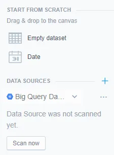 The newly created data source visible in the list of available data sources.