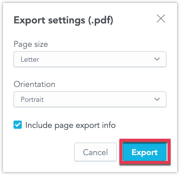 Settings context menu.