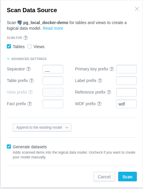 Scan Dialog