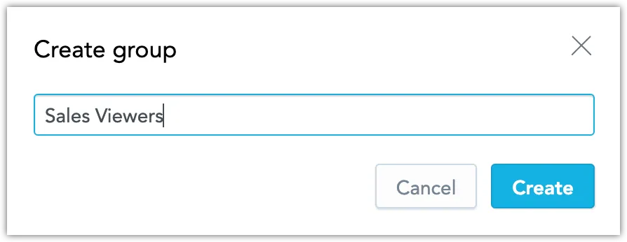 Add group dialog with a group name field. Cancel and Add buttons are in the bottom-right corner.