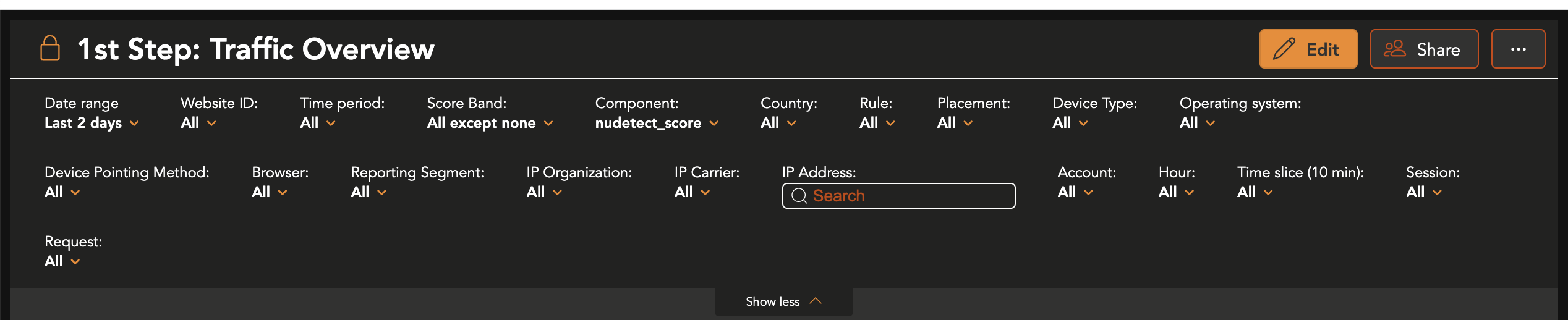 Example of a search filter
