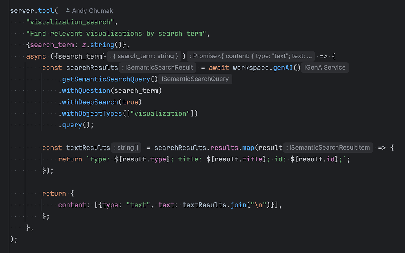 A Semantic Search Tool defined with TS SDK