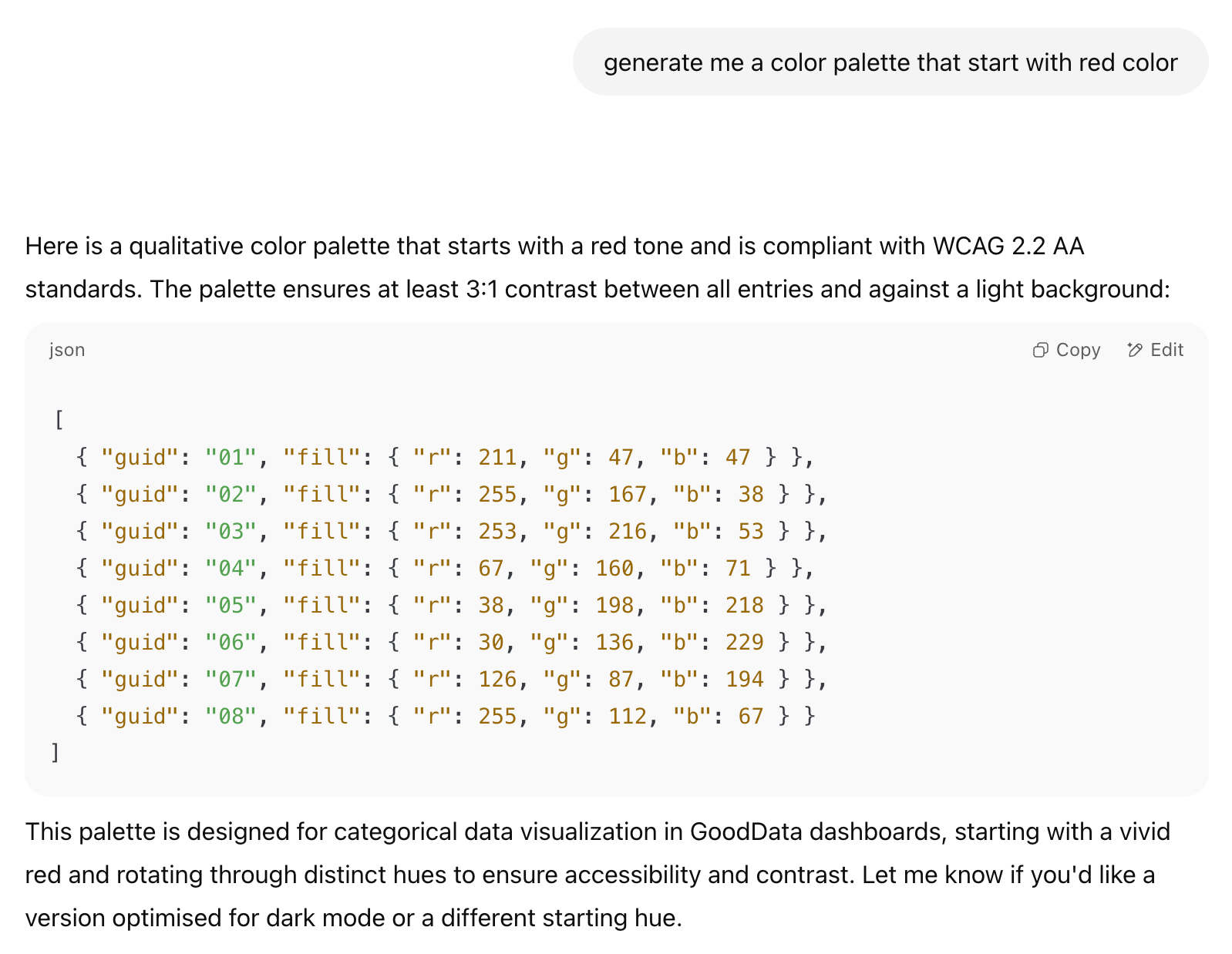 Color palette creation