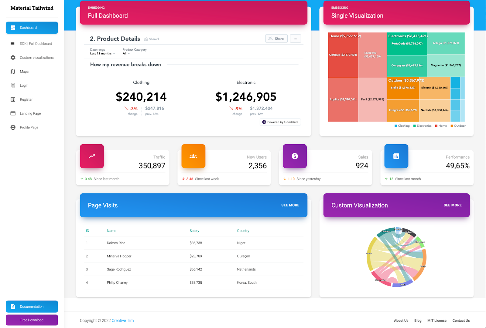 Embedded custom visualization
