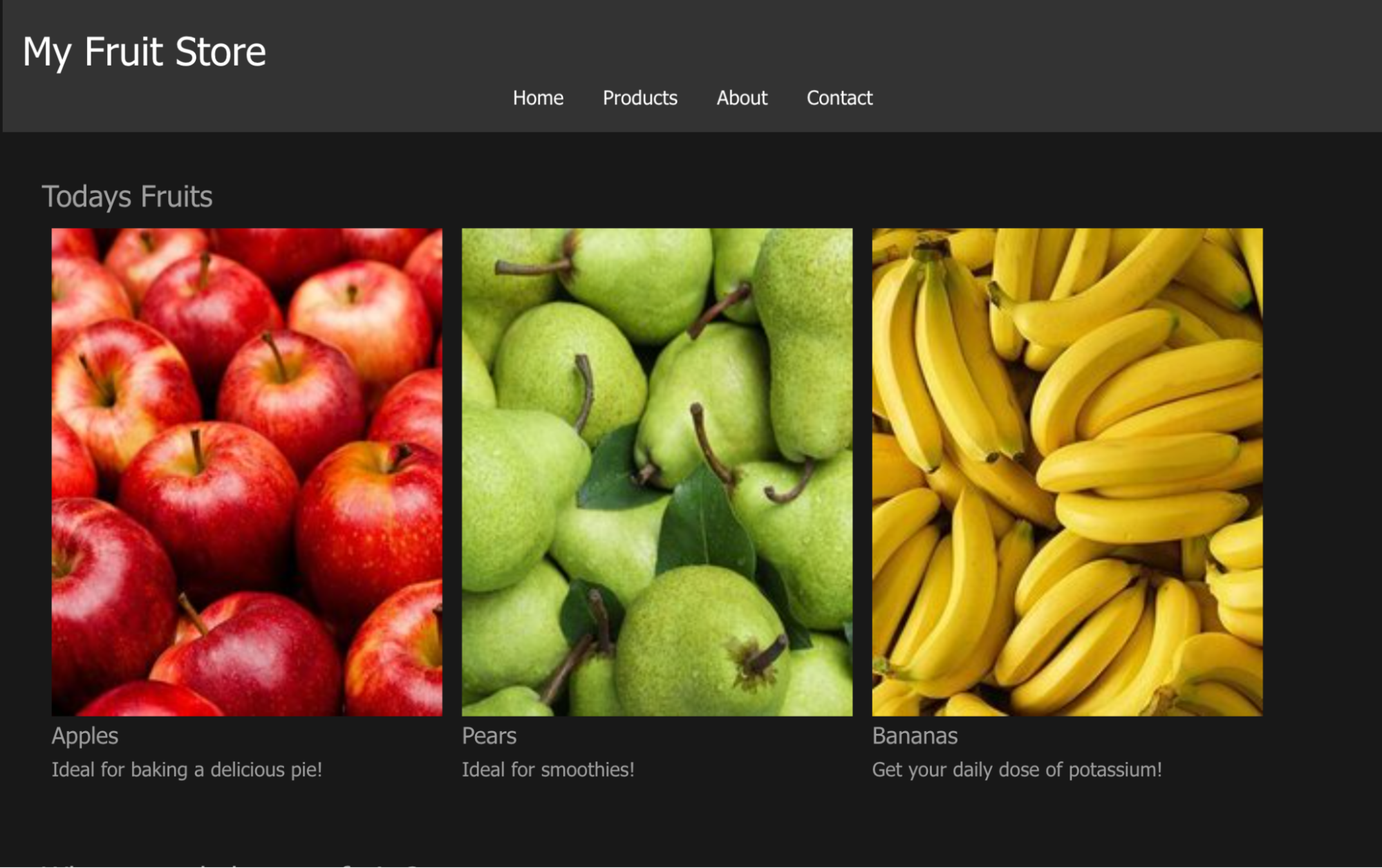 Fruit Store placeholder for the purposes of demo.