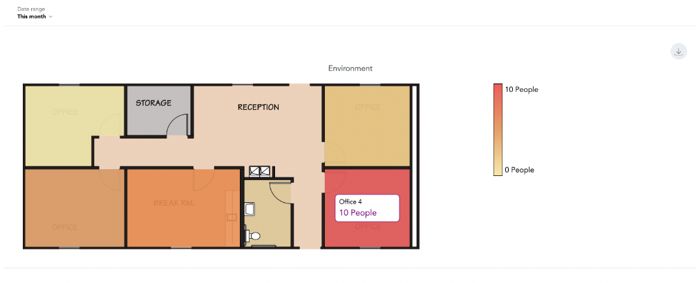  Interactive office area chart built with GoodData's React SDK