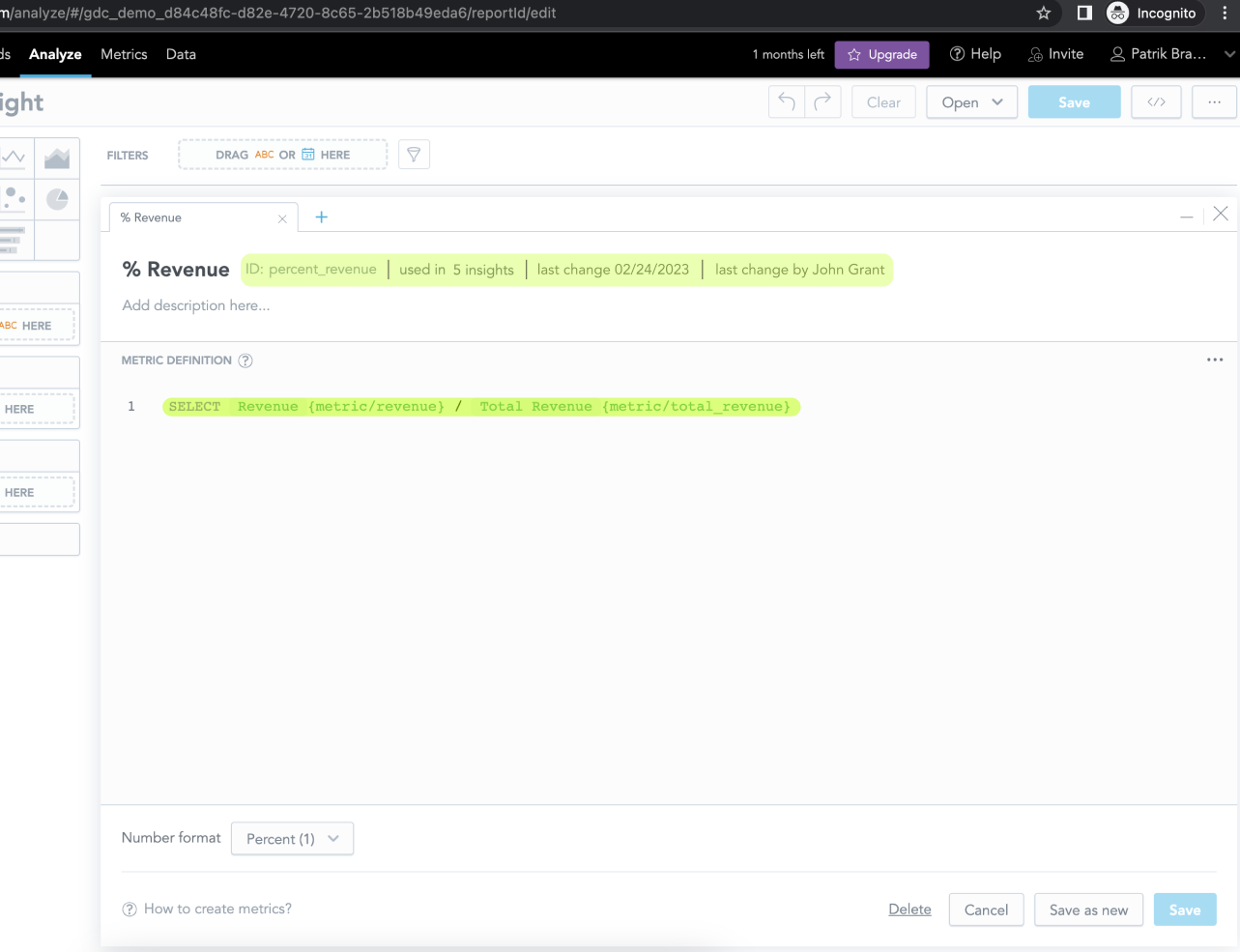Collaboration: creation of metrics