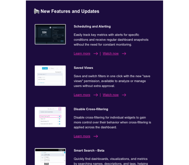 Product updates