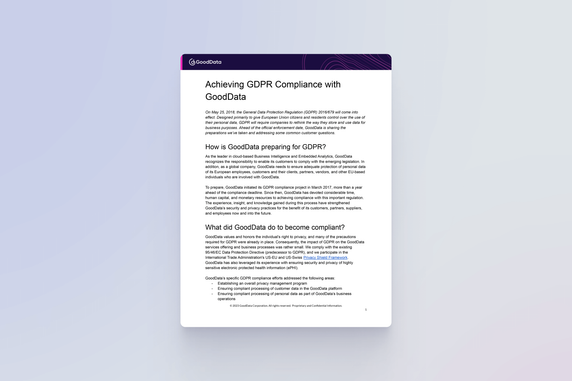 Cover image for Achieving GDPR Compliance with GoodData