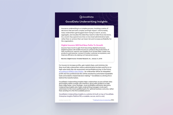 Cover image for GoodData Underwriting Insights Solution Brief