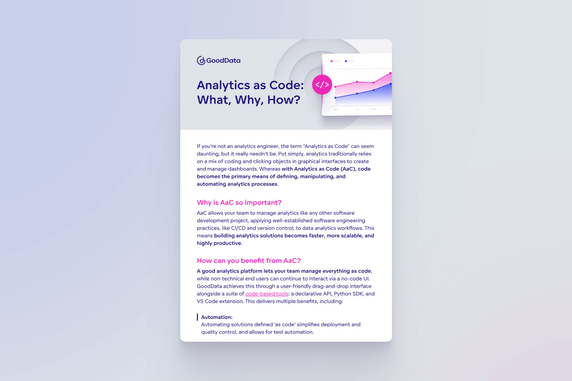 Analytics as Code: What, Why, How?