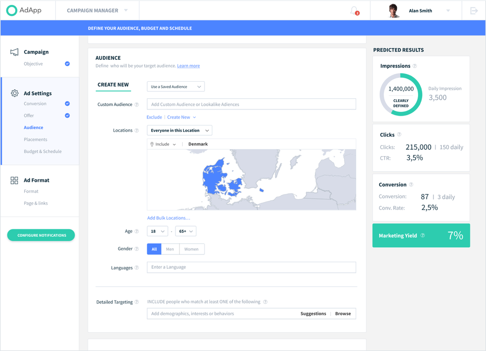 An example of an embedded and customized dashboard